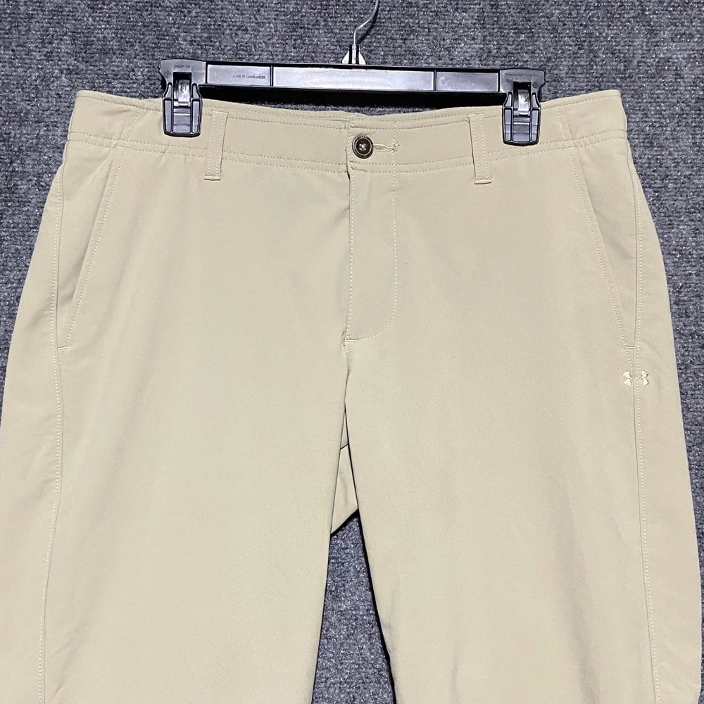 Under Armour Mens Golf Pants Khaki‎ Tan Performance Chino 34x30 Tapered Leg